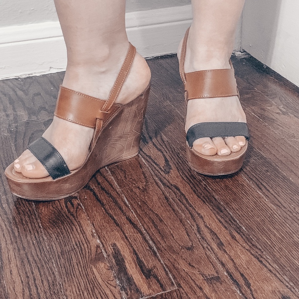 Brown and black wedges